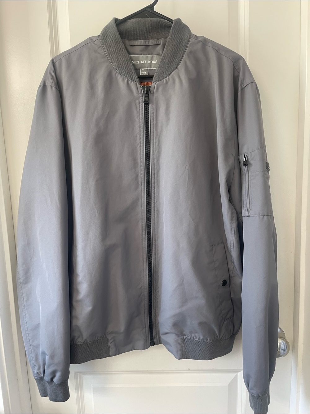 Michael Kors Men's Light Gray Bomber Jacket